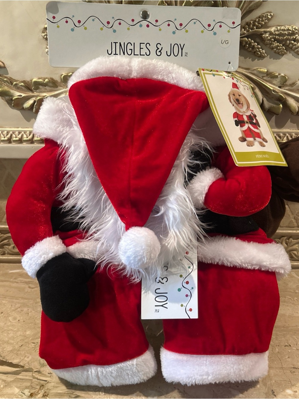 NWT Jingles & Joy Plush Santa Dog Costume - Red & White